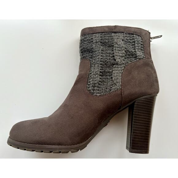 Juicy Couture Womens Bootie High Heel Ankle Boots Grey Brown Lupia Size 9.5 M - Picture 2 of 9